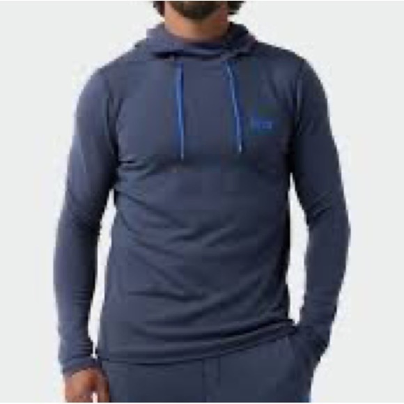 STIO Fremont Stretch Fleece Hoodie Blue Navy Hooded Lined Soft 200040 Large - Picture 10 of 10